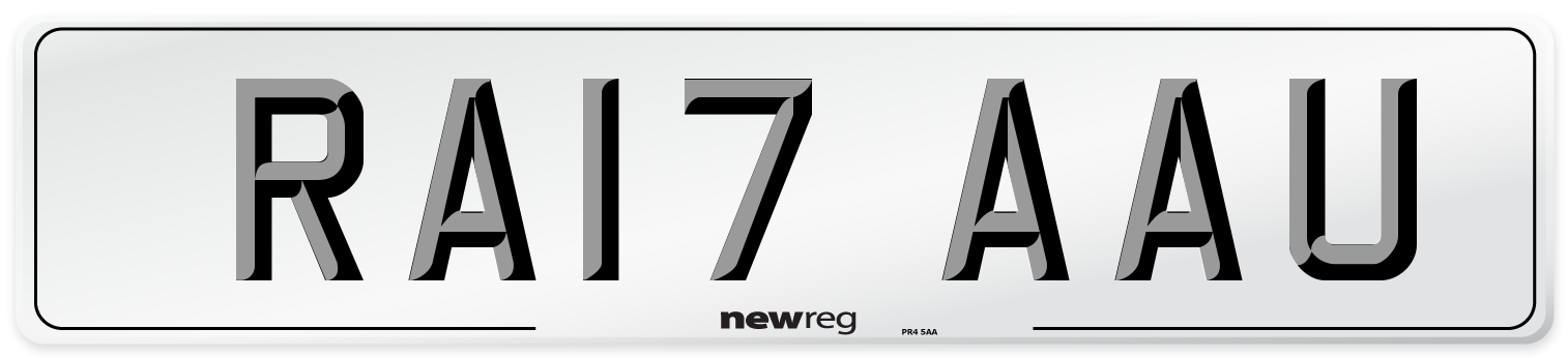 RA17 AAU Number Plate from New Reg